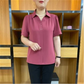 Women's Short Sleeve Solid Color Blouse