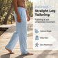 Breathable Straight-Leg Pants – Elastic Waist, Cool & Dry