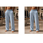 Breathable Straight-Leg Pants – Elastic Waist, Cool & Dry