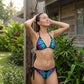 Butterfly Halter Bikini Set – Neon Print, Adjustable & Flattering Fit