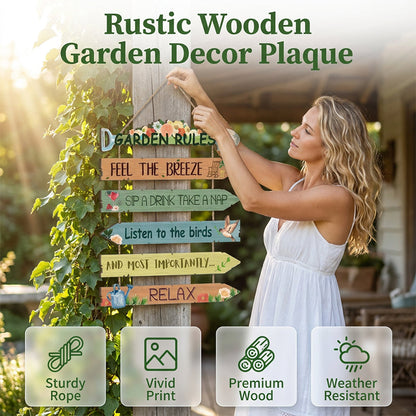 ⏳ 50% off⏰Rustic Wooden Garden Hanging Sign Wall Decor Plaque🏡