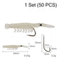 50PCS Lifelike Shrimp Lures Set with Hooks