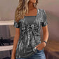 Women's Leopard Print O-Ring Faux Two-Piece T-Shirt