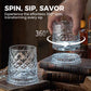 🥃🔥 50% OFF! 360° Rotating Whiskey Glass Tumbler – Smooth Swivel Base, Crystal Clear Glass, Heavy Bottom for Balanced Sipping ✨
