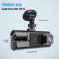 🚗 Triple Camera Dash Cam: 1080P Full HD, Front/Interior/Rear, Night Vision, G-Sensor, Parking Mode