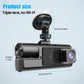 🚗 Triple Camera Dash Cam: 1080P Full HD, Front/Interior/Rear, Night Vision, G-Sensor, Parking Mode