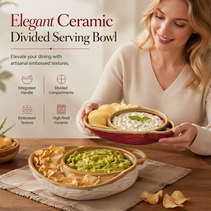 🍲 50% OFF! ✨ Retro Ceramic Divided Baking Dish – Vintage Style, Dual Compartments & Elegant Dining for Every Occasion ❤️