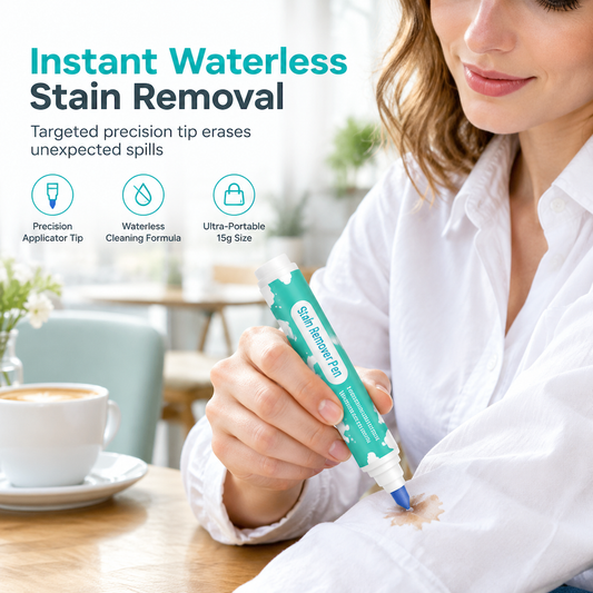 🔥Limited Time Promotion 50% OFF🔥Portable Waterless Stain Remover Pen for Clothes 15g Instant Oil Stain Cleaning Stick for White Clothing